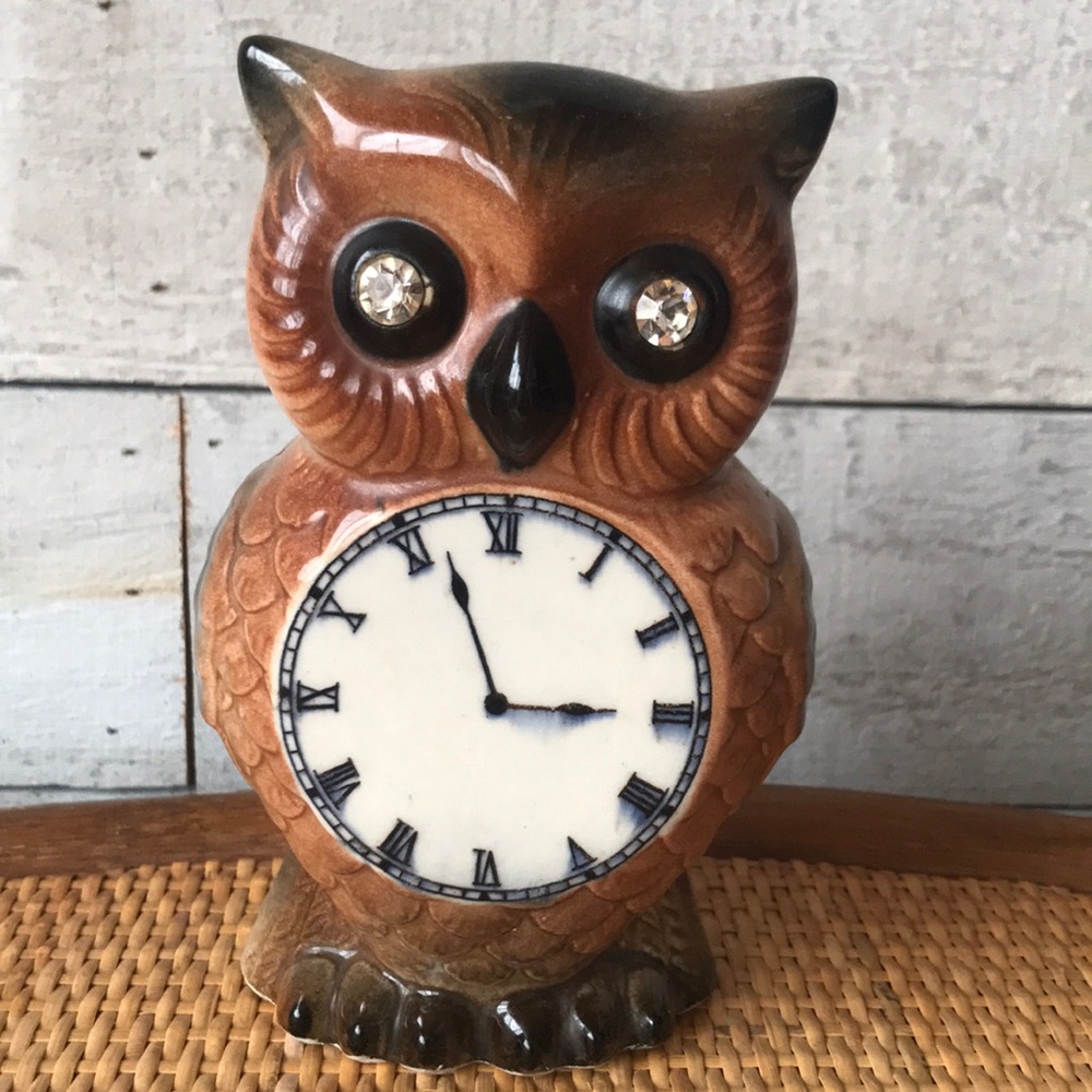 Vintage Owl ceramic wall planter